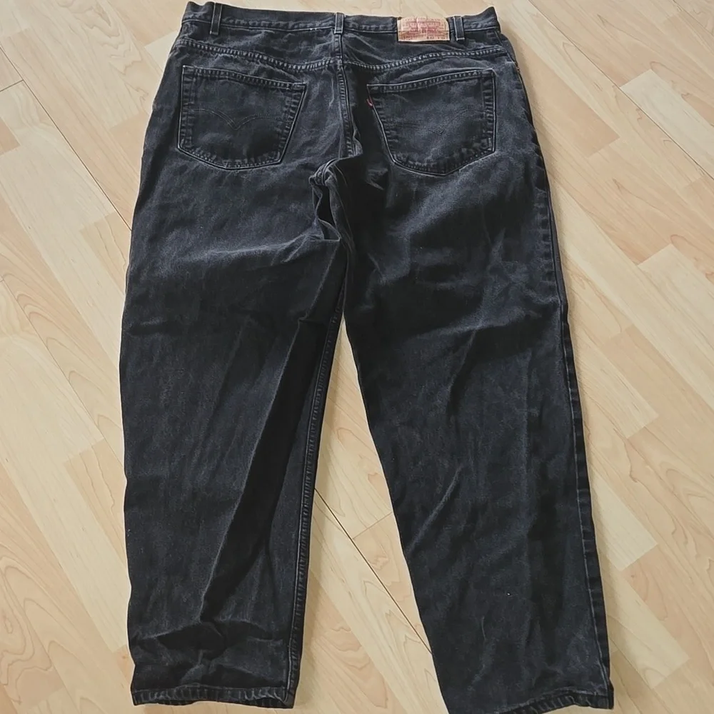 Vintage Usa Made Levis 560 Loose Fit Tapered Leg Black Denim Jeans 42x32